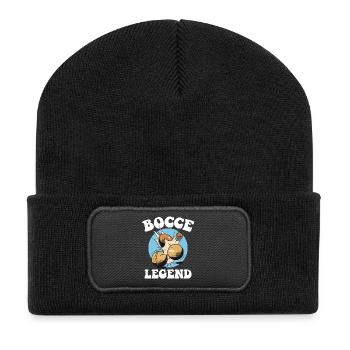 Boulespieler Boulekugel für Bouler Petanque Boule - Recycelte Patch Beanie - Schwarz - Vorne