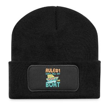 Rule number 1 don t fall off the boat - Recycelte Patch Beanie - Schwarz - Vorne