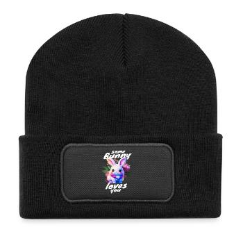 sweet Easter bunny brings you love - Recycled Patch Beanie - black - Front