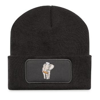 Elefant Bäcker Nudelholz Backen - Recycelte Patch Beanie - Dunkelgrau - Vorne