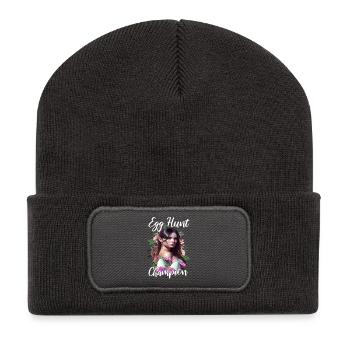 Egg Hunt Champion Girl - Recycelte Patch Beanie - Dunkelgrau - Vorne