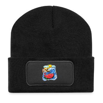 Watermelon Whale - Recycled Patch Beanie - black - Front
