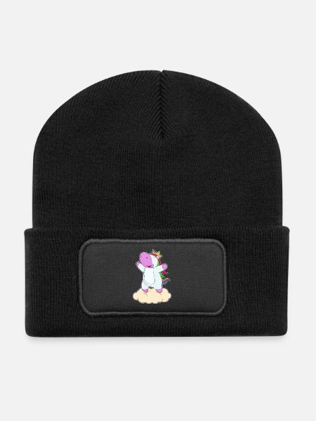 Einhorn Krone - Recycelte Patch Beanie - Schwarz