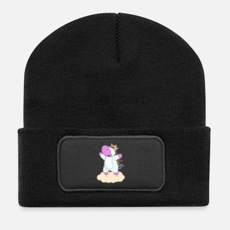 Einhorn Krone - Recycelte Patch Beanie - Schwarz