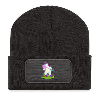 Patins à roulettes Unicorn - Beanie recyclé à patch - charbon - Devant