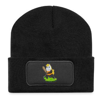 Horse Baseball Baseball Bat - Recycled Patch Beanie - black - Front