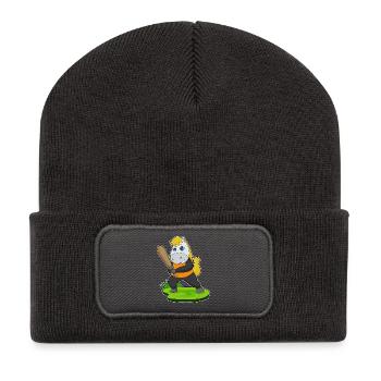 Horse Baseball Baseball Bat - Recycled Patch Beanie - dark grey - Front