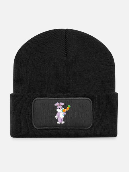 Hase Seifenblasen - Recycelte Patch Beanie - Schwarz