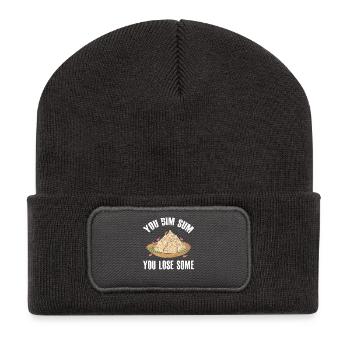 Sie Dim Sum Sie verlieren einige Wortspiele asiatischer Feinschmecker - Recycelte Patch Beanie - Dunkelgrau - Vorne
