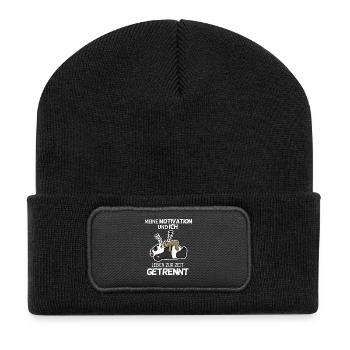 Keine Motivation Spruch Lustig - Recycelte Patch Beanie - Schwarz - Vorne