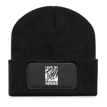 Laser Tag Squad - Recycelte Patch Beanie - Schwarz - Vorne