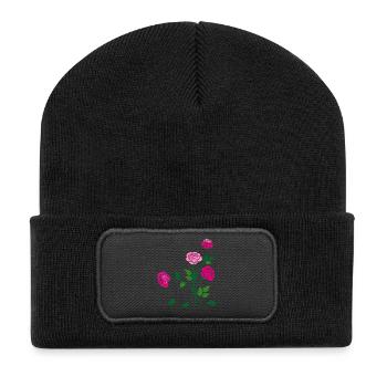 Rosen, Blumen, Garten - Recycelte Patch Beanie - Schwarz - Vorne