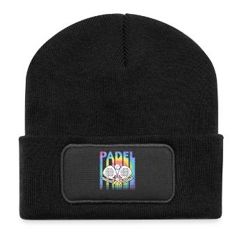 Padel Tennis Colorful - Recycled Patch Beanie - black - Front