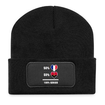 Drapeaux Angola et France 100% génial - Beanie recyclé à patch - noir - Devant