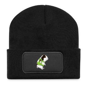 Cochon d’Inde joggeur jogging sport - Beanie recyclé à patch - noir - Devant