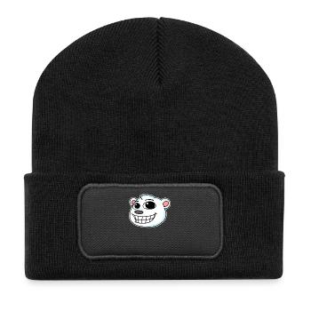 Tête d’ours polaire - Beanie recyclé à patch - noir - Devant