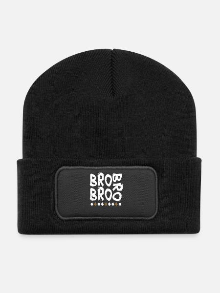 bro bro bro - Recycled Patch Beanie - black