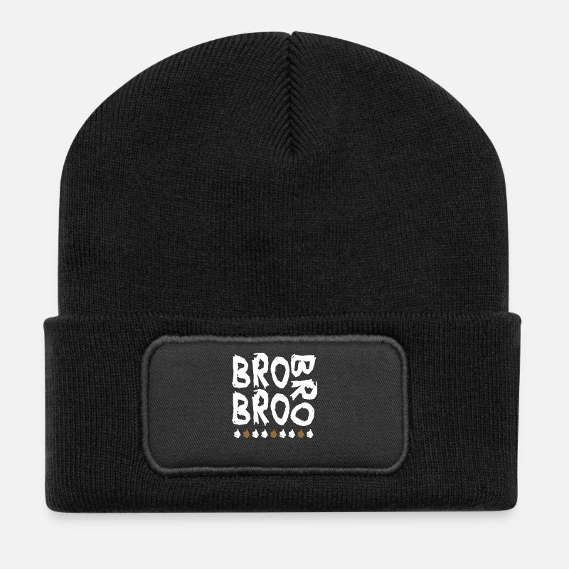 bro bro bro - Recycled Patch Beanie - black