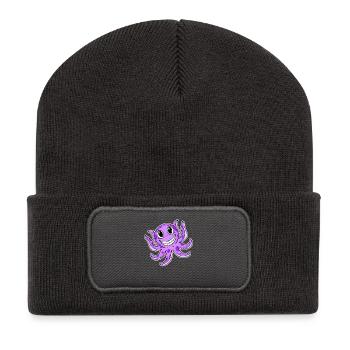 Calmar poulpe - Beanie recyclé à patch - charbon - Devant