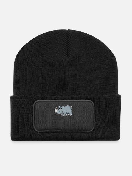 Nashörner Nashorn - Recycelte Patch Beanie - Schwarz