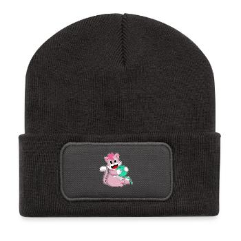 Cat ball of wool - Recycled Patch Beanie - dark grey - Front
