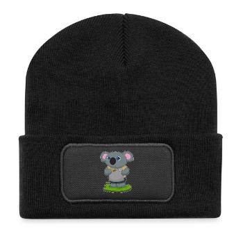 Koala Coiffeur Ciseaux Peigne - Beanie recyclé à patch - noir - Devant