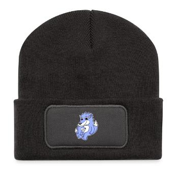 Wolf Family - Wolf with Baby - Recycled Patch Beanie - dark grey - Front