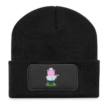Cuisson du porc Cuisson de la viande - Beanie recyclé à patch - noir - Devant