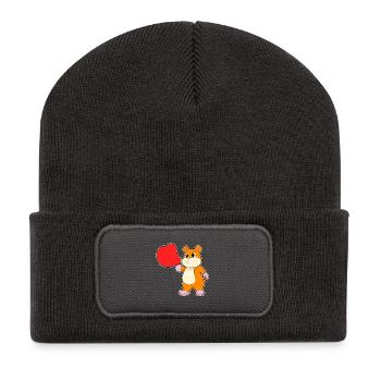 Hamster Soap Bubbles - Recycled Patch Beanie - dark grey - Front