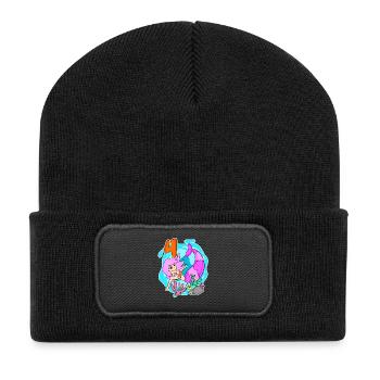 Fille 4 ans 4ème anniversaire sirène - Beanie recyclé à patch - noir - Devant