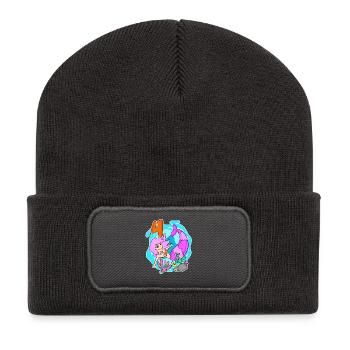 Girl 4 years old 4th birthday mermaid - Recycled Patch Beanie - dark grey - Front