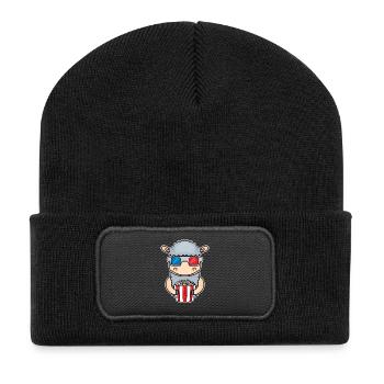 Popcorn Cinema Sheep Movies Soirée cinéma - Beanie recyclé à patch - noir - Devant