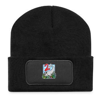 2 birthday 2 years old with animal motif - two - Recycled Patch Beanie - black - Front
