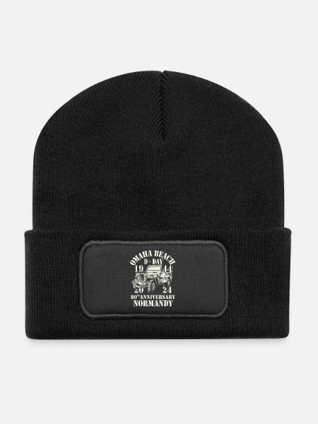 Omaha Beach D-Day 80. Jahrestag Normandie - Recycelte Patch Beanie - Schwarz