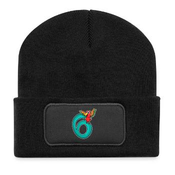 6 Birthday 6 years old with animal motif - six - Recycled Patch Beanie - black - Front