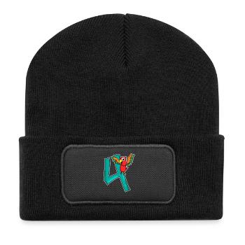 4 ans 4 ans avec motif animal - quatre - Beanie recyclé à patch - noir - Devant