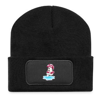 Mushroom Swimming Water Jump Summer - Recycled Patch Beanie - black - Front