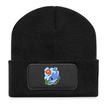 9th Birthday Motif Dolphin - Nine Years Old - Recycled Patch Beanie - black - Front