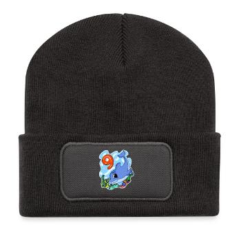 9th Birthday Motif Dolphin - Nine Years Old - Recycled Patch Beanie - dark grey - Front