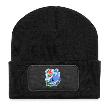 3ème anniversaire Motif Dauphin - Trois ans - Beanie recyclé à patch - noir - Devant