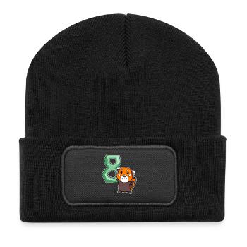 8. Geburtstag Motiv Roter Panda - acht Jahre alt - Recycelte Patch Beanie - Schwarz - Vorne