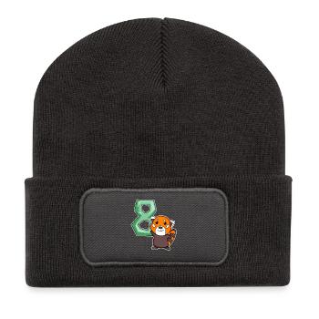 8. Geburtstag Motiv Roter Panda - acht Jahre alt - Recycelte Patch Beanie - Dunkelgrau - Vorne