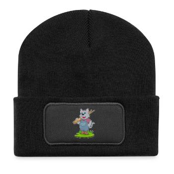 Forêt du bois de bûcherons Cat - Beanie recyclé à patch - noir - Devant