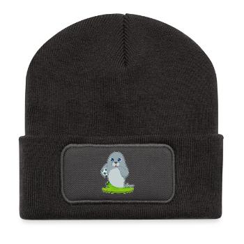 Seal Soccer Player Soccer - Beanie recyclé à patch - charbon - Devant