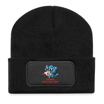 Mignon mais pas trop - Beanie recyclé à patch - noir - Devant