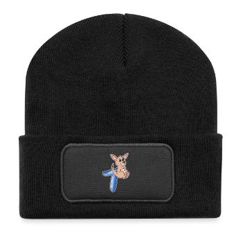 7th Birthday Motif Kangaroo - Seven Years - Recycled Patch Beanie - black - Front
