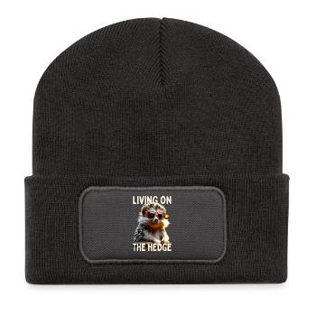 Igel Living on the Hedge Stacheltier Liebe Igel - Recycelte Patch Beanie - Dunkelgrau - Vorne