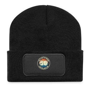50e anniversaire pour que vous voyiez avec 50 cadeaux rétro - Beanie recyclé à patch - noir - Devant