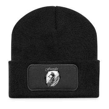 Freerider blanc - Beanie recyclé à patch - noir - Devant