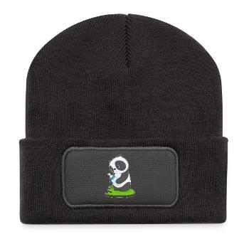 Panda Baby Bottle Milk - Recycled Patch Beanie - dark grey - Front